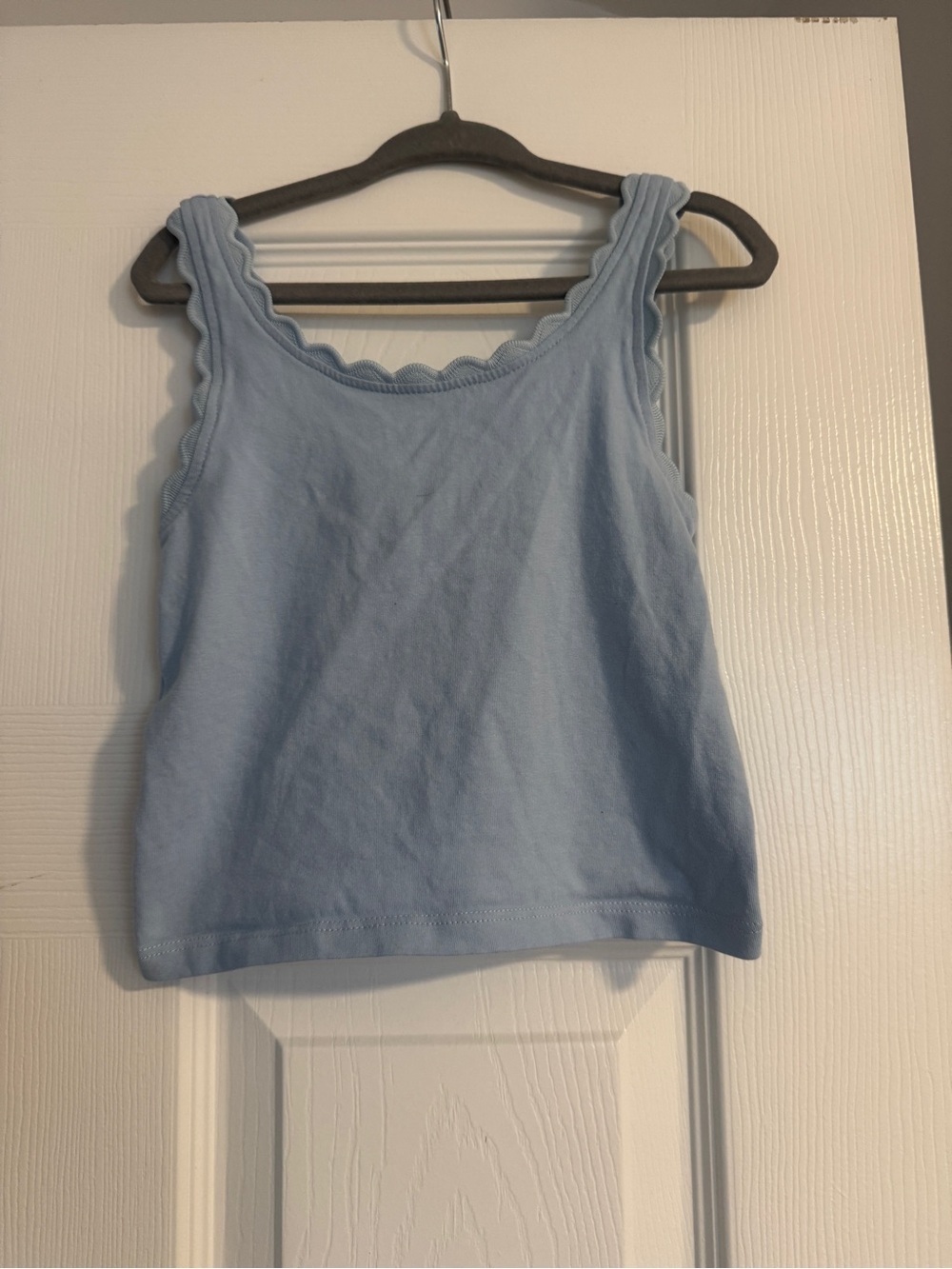 Mango Light Blue Scallop-Edge Tank Top-Girls
